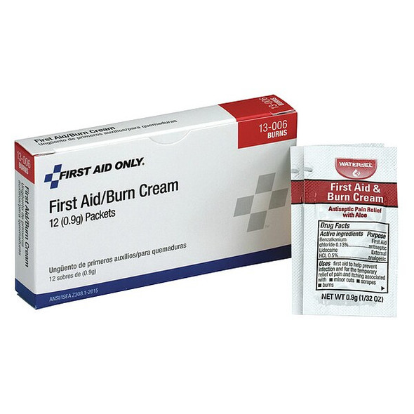First Aid Only Burn Cream,Packet,0.9g,PK12 13-006
