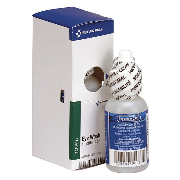 First Aid Only First Aid Kit Refill,Eyewash, 1 Oz. Bottle, 1 Per Box FAE-6011
