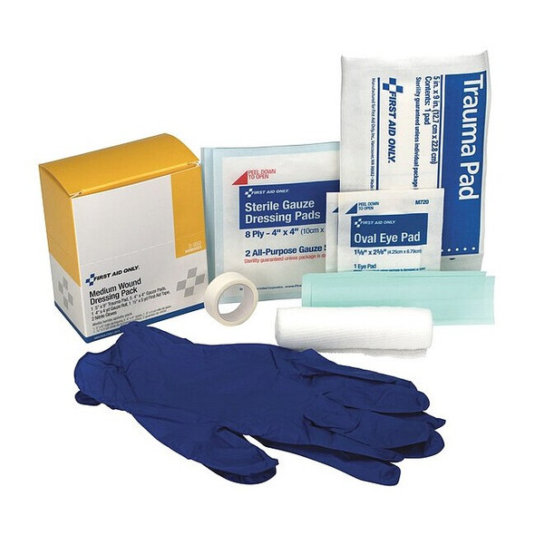 First Aid Only Wound Dressing Kit,13pcs,2.25x4 3/8",WHT 3-950