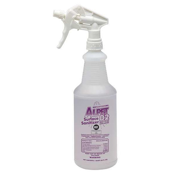 Cleaner, Disinfectant and Sanitizer, 1 qt. Trigger Spray Bottle, Alcohol, 4 PK