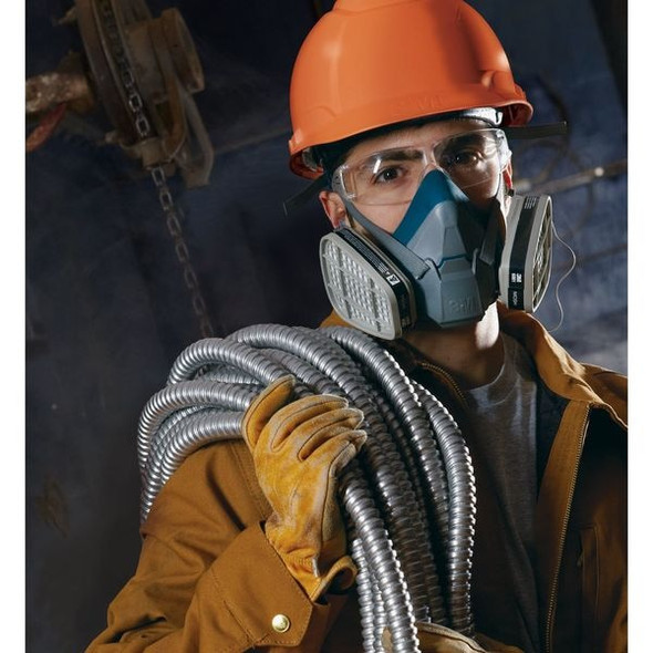 3m Half Mask Respirator, Rugged Comfort 6500, Not Rated, Bayonet, Size, L 0 Cartridges Included 6503