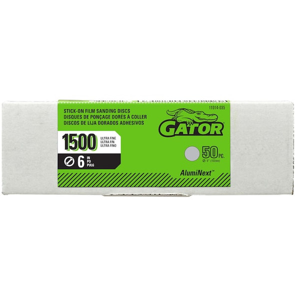 Gator Finishing PSA Sanding Disc,1500 Grit,Gray,PK50 11014035