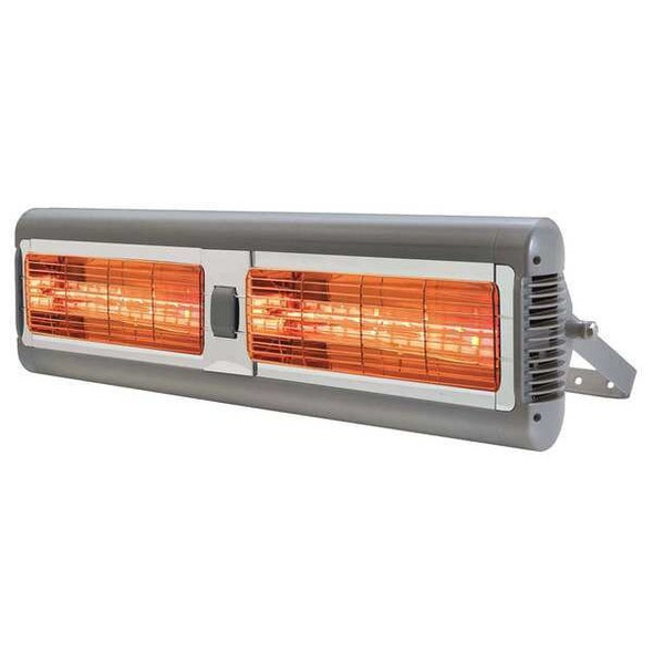 Electric Infrared Heater, 1 Phase, Aluminum, 10,236 BtuH, 208/240V AC 3000 W