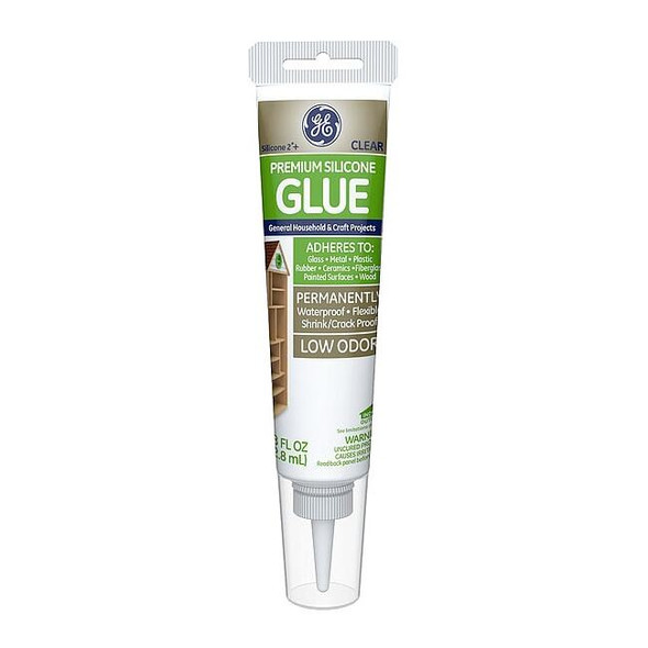 Silicone Sealant, 2.8 oz, Tube, Clear, Silicone Base, Premium Silicone