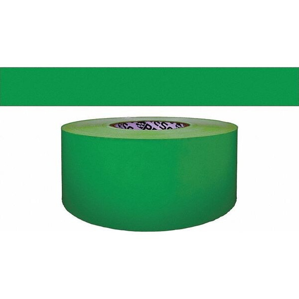 Barricade Tape, No Legend, Green, 3 in Wide x 200 ft Length, Polyethylene, 4 mil