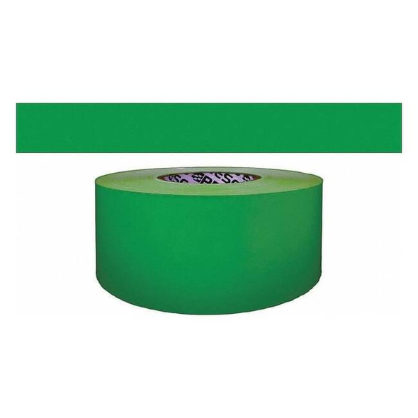 Barricade Tape, No Legend, Green, 3 in Wide x 200 ft Length, Polyethylene, 4 mil