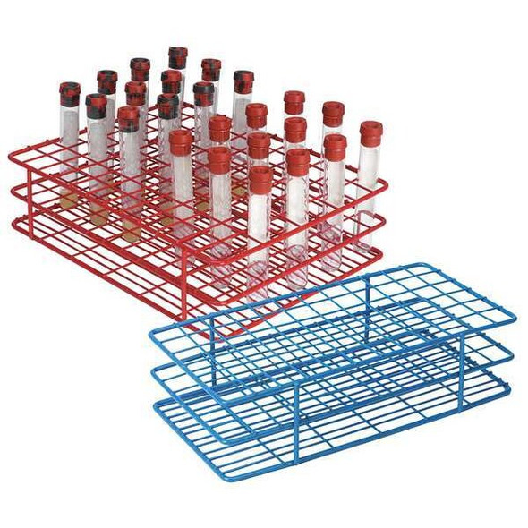 Heathrow Scientific Test Tube Rack,Epoxy-Coated Steel,Blue 120089