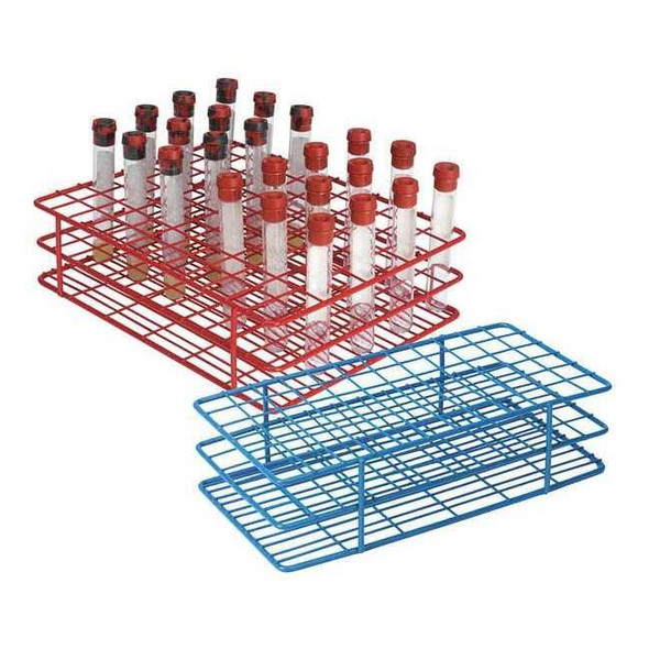 Heathrow Scientific Test Tube Rack,Epoxy-Coated Steel,Blue 120089