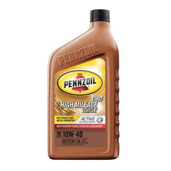 Pennzoil Engine Oil, 10W-40, 1 Qt., Hi Mileage 550022829