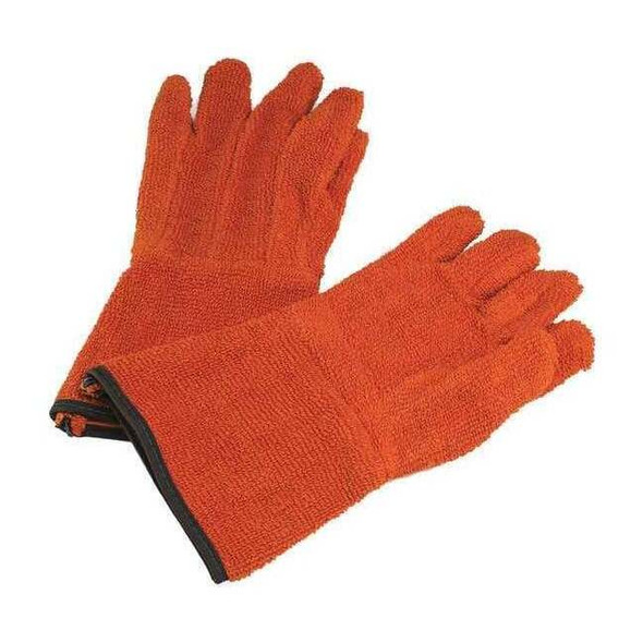 Sp Scienceware Gloves, Cotton Terry Cloth, 13 in L, Orange, 1 PR H13201-0000