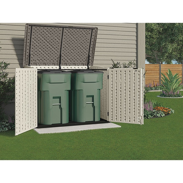 Suncast Horizontal Storage Shed, Resin, 70 cu ft, Vanilla/Stoney/Black BMS4720