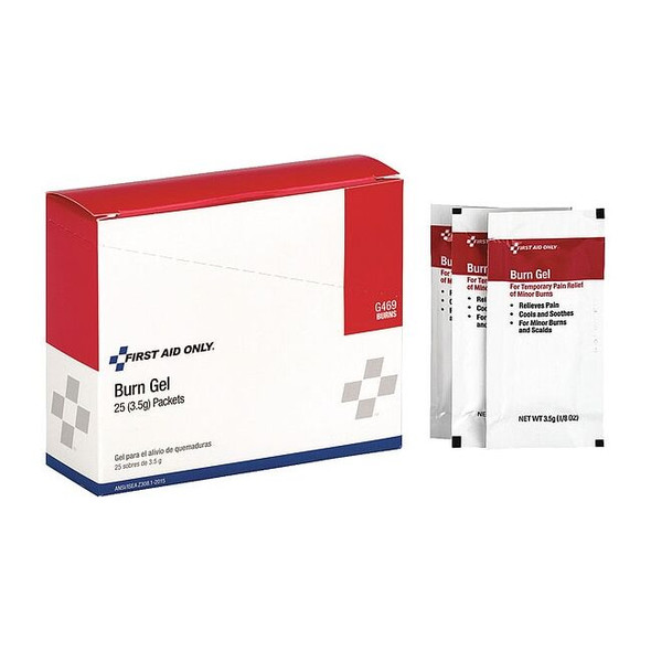 First Aid Only Topical Burn Gel,0.123 oz,PK25 G469