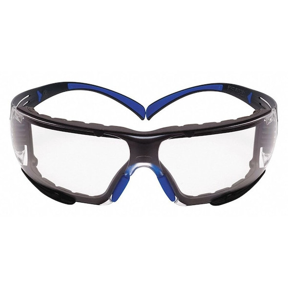 SecureFit 400, Safety Glasses, Scotchgard Anti-Fog & Anti-Scratch, Clear Lens, Blue/Black Frame