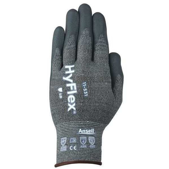 Cut Resistant Coated Gloves, Cut Level A2 ,Nitrile ,Rough ,7 1 PR