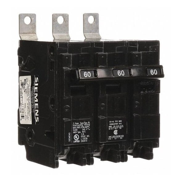 Miniature Circuit Breaker, BL Series, 60A, 3 Pole, 240V AC, 10kA at 240V AC