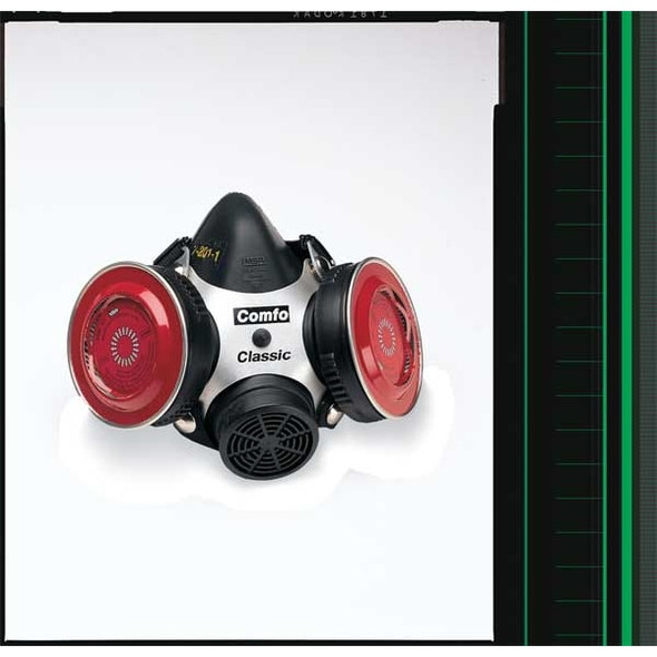 Half Mask Respirator, Comfo Classic, Not Rated, Threaded, Size, L 0 Cartridges Included