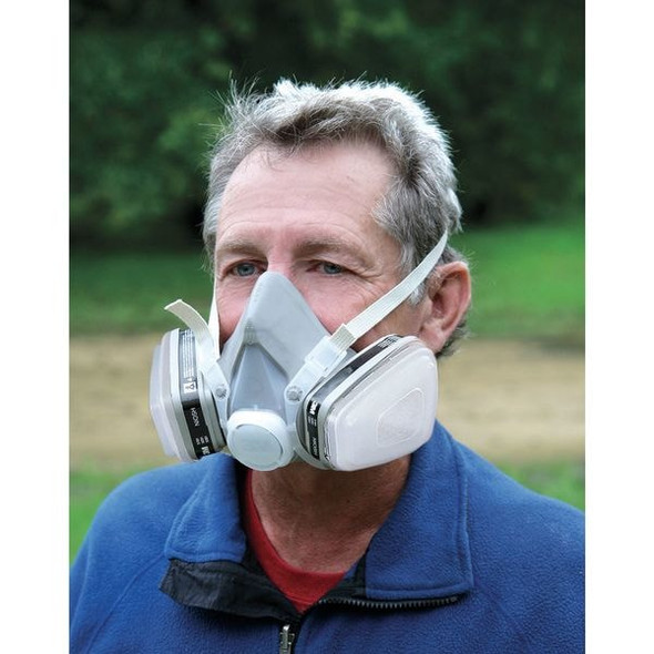Half Mask Respirator Kit, Includes 2 Cartridges, Organic Vapor (OV), P95, 5000 Series, Size S