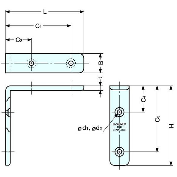 Sugatsune Load Rated Angle Bracket 4CRT5