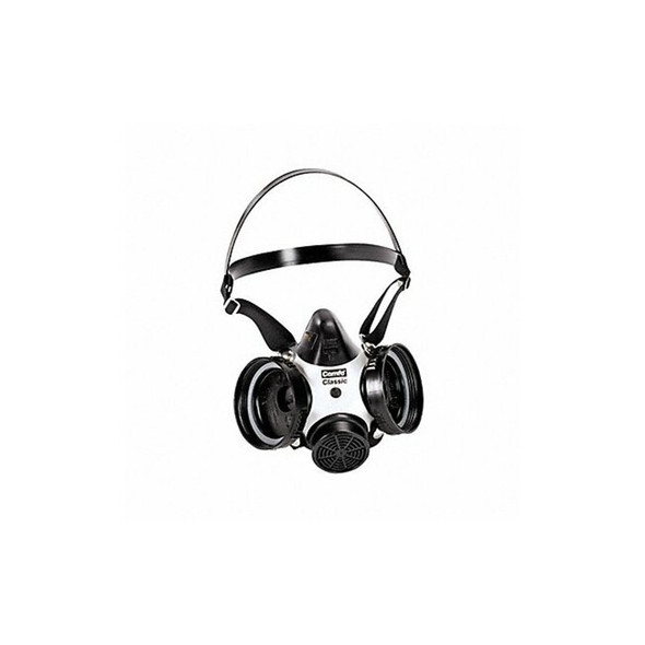 Half Mask Respirator, Comfo Classic, SoftFeel Silicone, Threaded, Black, M