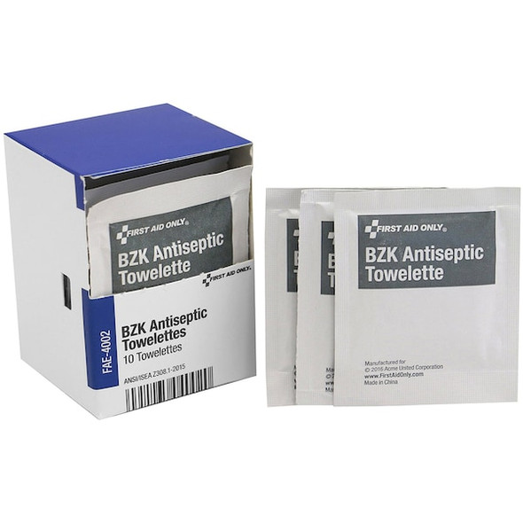 First Aid Only Topical Antiseptic,Wipes,PK10 FAE-4002 First Aid Only Topical Antiseptic,Wipes,PK10 FAE-4002