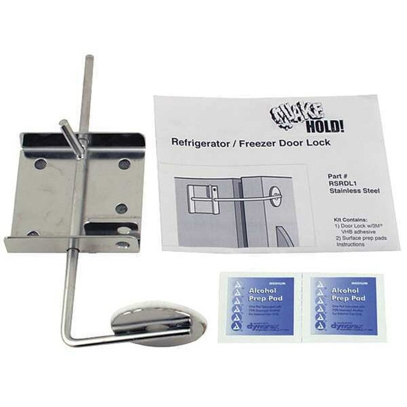 Quakehold! Refrigerator/Freezer Door Lock,Silver RSRDL1