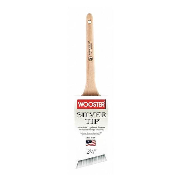 2-1/2" Angle Sash Soft, Silver CT Polyester Bristle, Paint Brush, Wood Handle