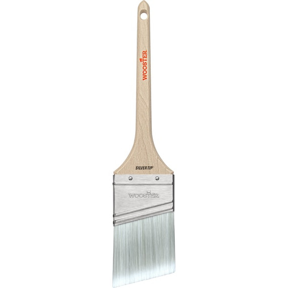 Wooster 2-1/2" Angle Sash Soft, Silver CT Polyester Bristle, Paint Brush, Wood Handle 5224-2 1/2