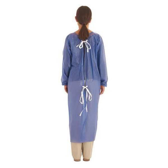 Ansell Apron, Vinyl, Blue, 53 in, M 56-903