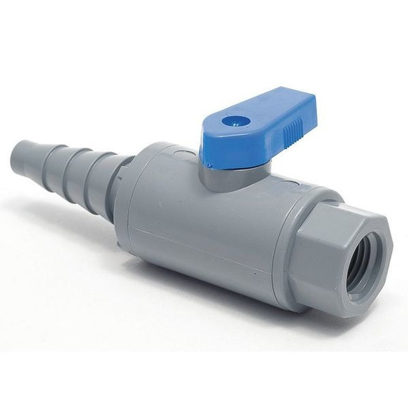 Manufacturer Varies 1/4" FNPT x Barb PVC Ball Valve Inline PVC 638-TB4F-F