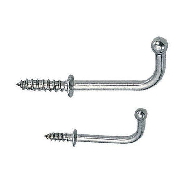 Sugatsune Cup Hook, Silver, Stainless Steel, PK10 TY-25