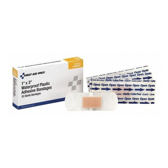First Aid Only Adhesive Bandages, Beige, Plastic, PK20 90995