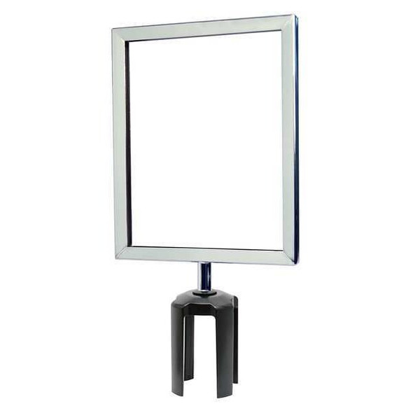 Tensabarrier Sign Frame,11"H,8 1/2"W,Chrome FRAME-HDSC-1P-8511HD-V