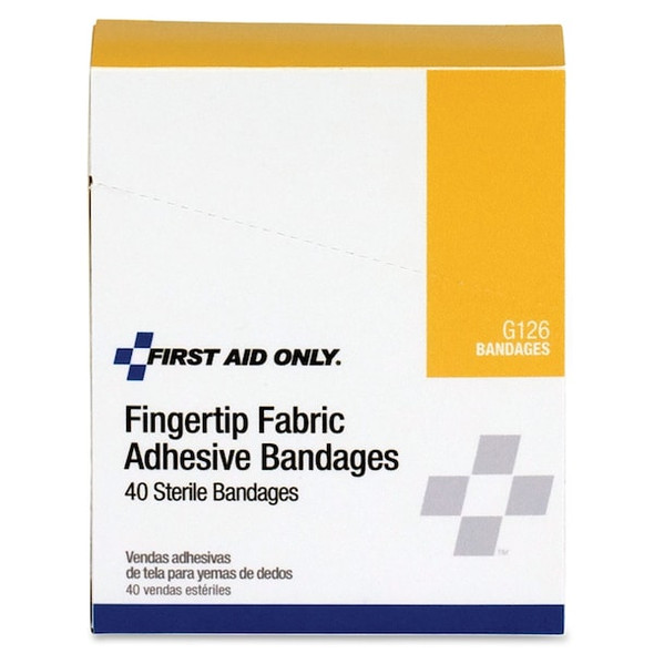 First Aid Only Fingertip Bandage, Fabric, 3-1/2inL, PK40 G126