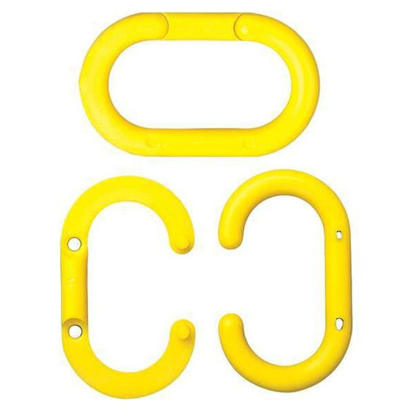Chain Link for Plastic Chain Barrier, Yellow, 2 1/50 in Length, Gloss