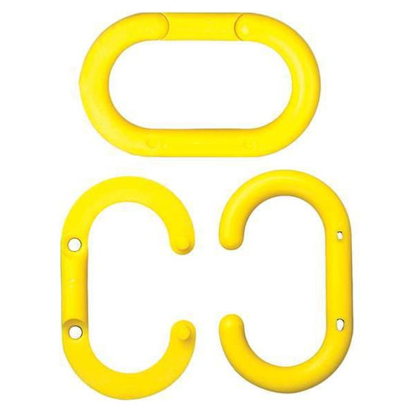 Chain Link for Plastic Chain Barrier, Yellow, 2 1/50 in Length, Gloss