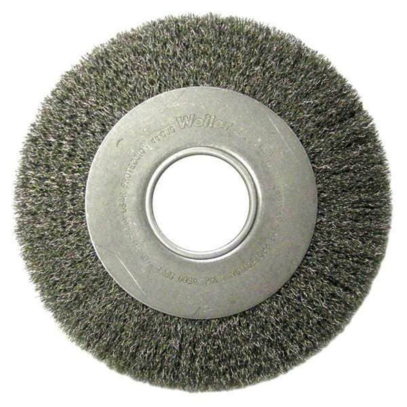 Weiler Crimped Wire Wheel Wire Brush, Arbor, 8" 90772