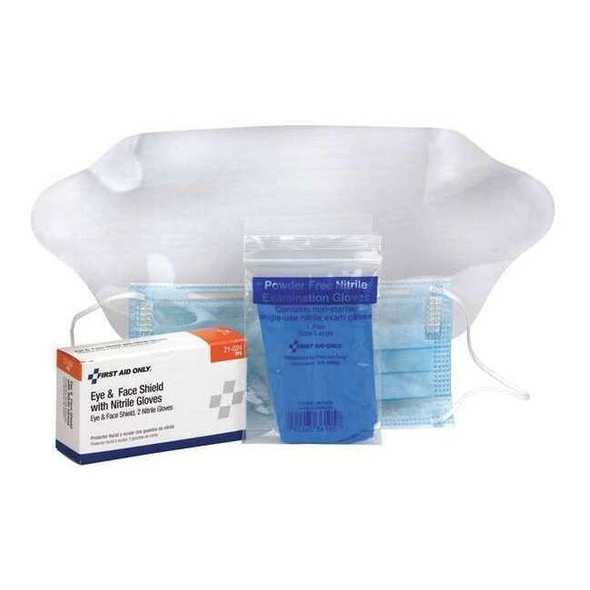 First Aid Only FaceShield,Anti-Fog,Clear,Polycarbonate 21-024