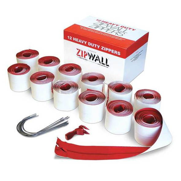 Zipwall Dust Barrier Adhesive Zipper,7ft.,PK12 HDAZ12