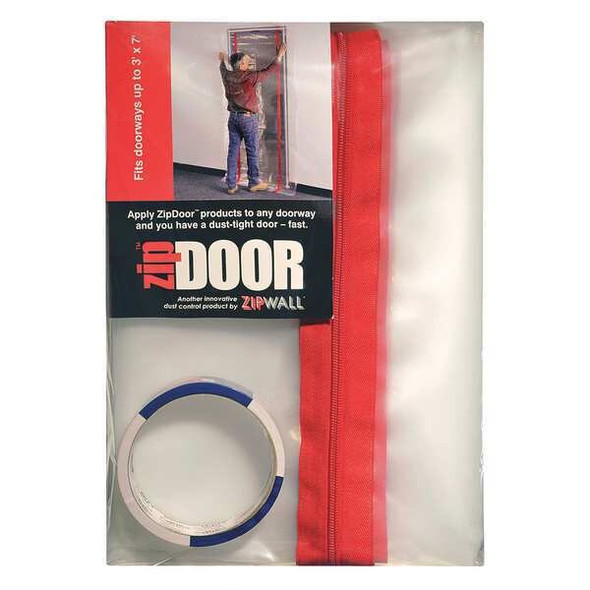 Zipwall Dust Barrier Door,Clear,3 Ft x 7 Ft ZDS