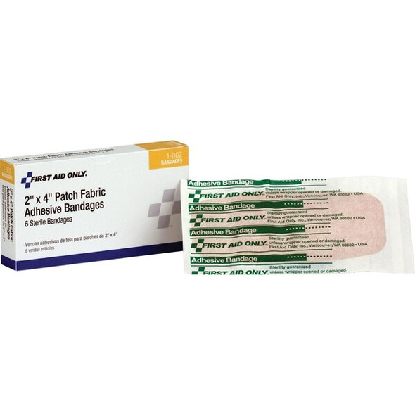 First Aid Only Strip Bandages,4"x2",Fabric,PK6 1-007 First Aid Only Strip Bandages,4"x2",Fabric,PK6 1-007