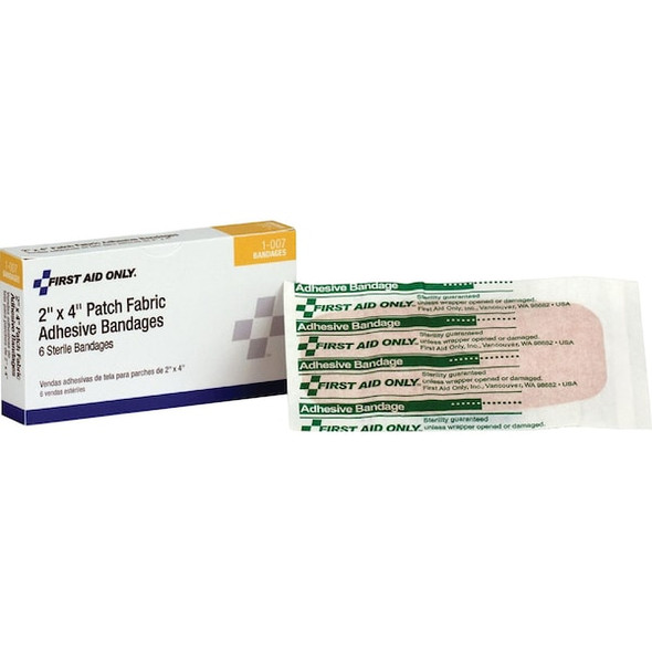 First Aid Only Strip Bandages,4"x2",Fabric,PK6 1-007 First Aid Only Strip Bandages,4"x2",Fabric,PK6 1-007