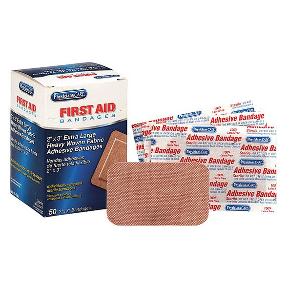 First Aid Only Strip Bandages,2"x3",Fabric,PK50 1-750 First Aid Only Strip Bandages,2"x3",Fabric,PK50 1-750