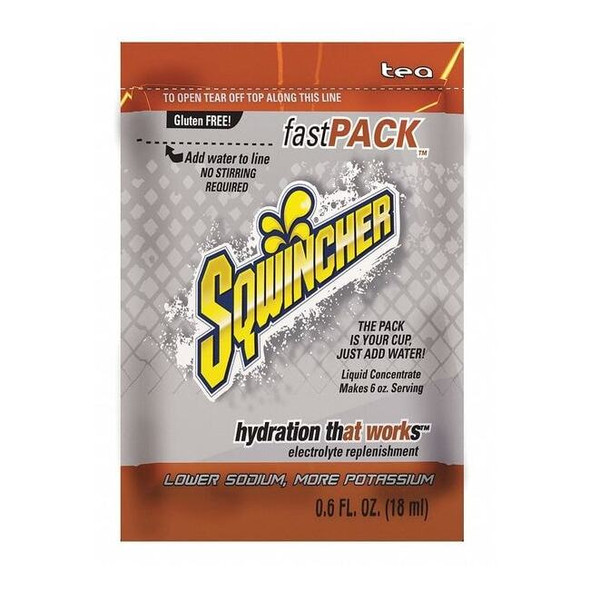 Sqwincher Sports Drink Liquid Concentrate 0.6 oz., Tea, Pk50 159015306