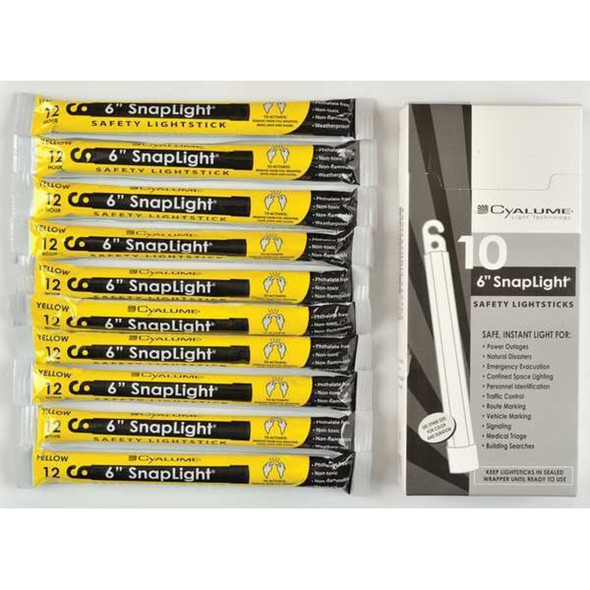 Snaplight by Cyalume Technologies Lightstick,Green,12 hr.,6 In. L,PK10 9-08001B