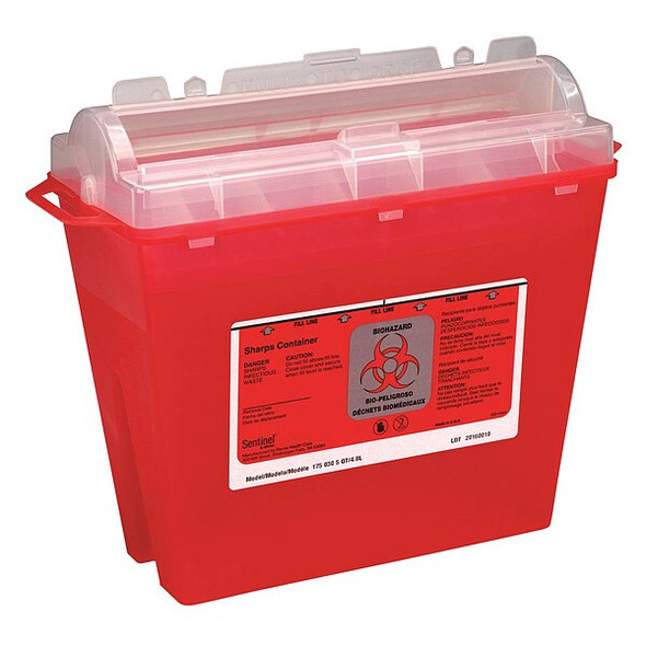First Aid Only Sharps Container,1-1/4 Gal.,Rotor Lid M943