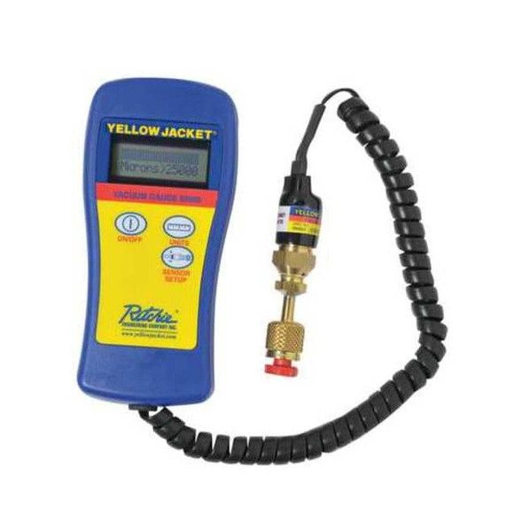 Yellow Jacket Vacuum Gauge, LCD, Brass, Visual 69086