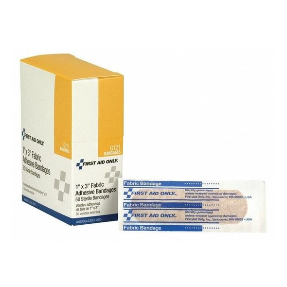First Aid Only Adhesive Bandage, Fabric, 1 in. W, PK50 G121