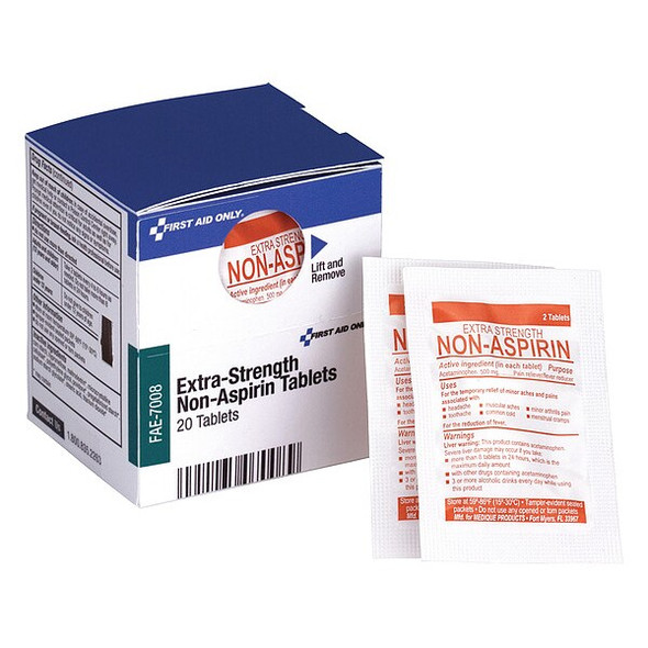 First Aid Only Extra Strength Pain Relief,Tablet,PK20 FAE-7008 First Aid Only Extra Strength Pain Relief,Tablet,PK20 FAE-7008