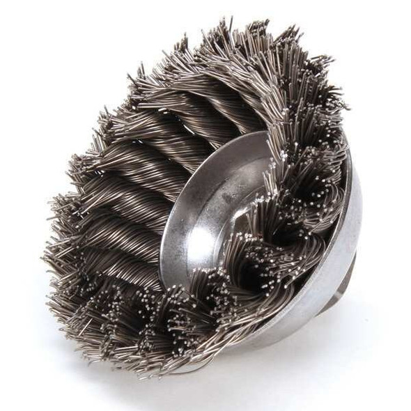 Weiler Knot Wire Cup Wire Brush, Arbor, 3-1/2" 93434