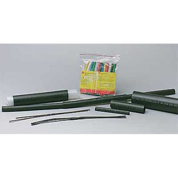 3m Shrink Tubing,6 in,Blk,0.187 in ID,PK10 EPS200-3/16-6"-BLACK-10-10 PC PKS
